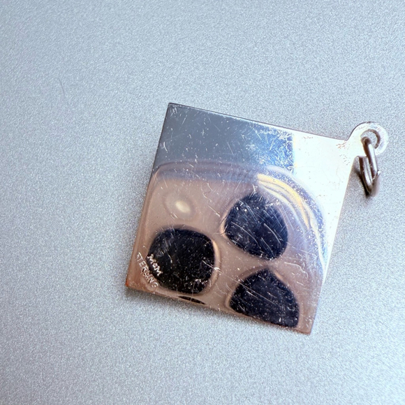 Sterling Silver 925 Happy Birthday July Birthstone Simulated Ruby Charm Pendant - Picture 5 of 5